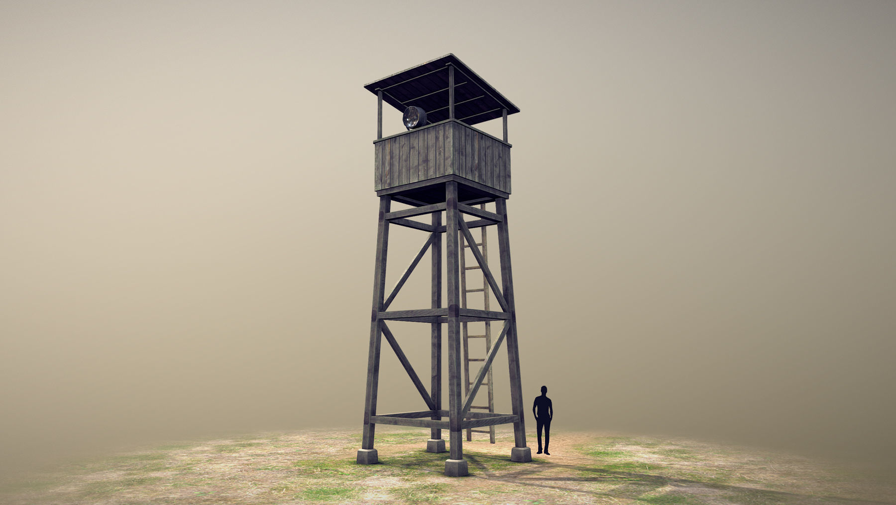 Observation Tower 01 Low-poly 3D model_3