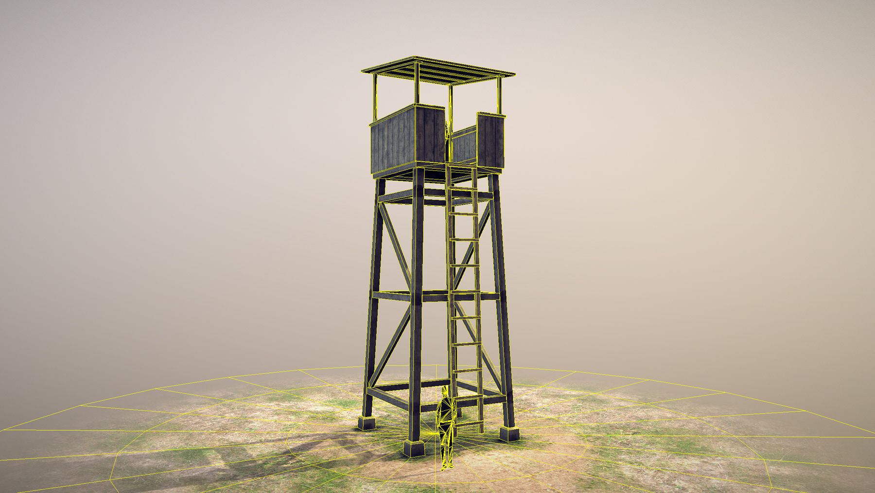 Observation Tower 01 Low-poly 3D model_13