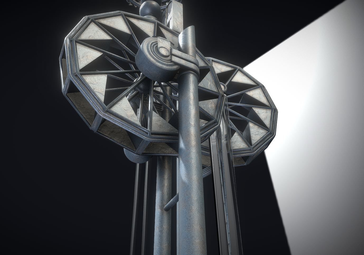 Waterwheels Fountain High-Poly Version 3D model_3
