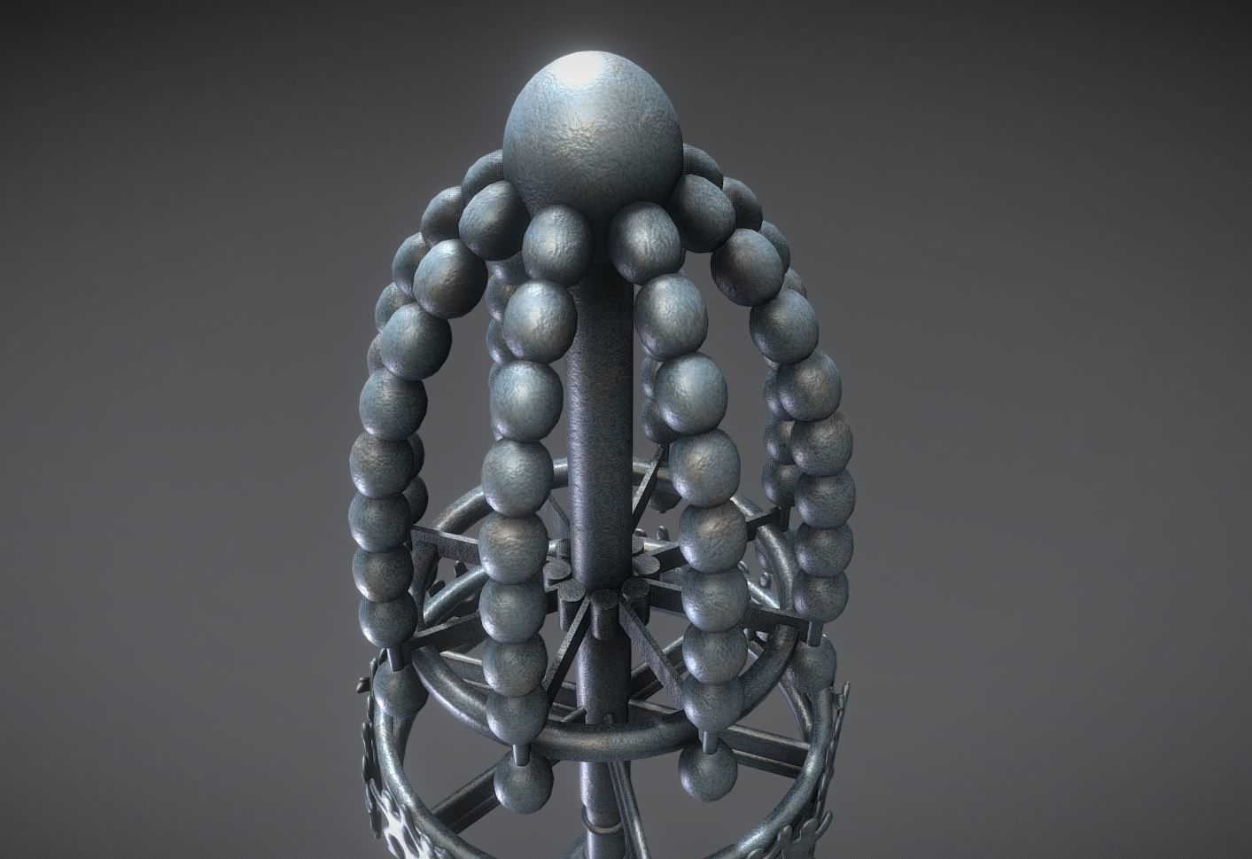 Waterwheels Fountain High-Poly Version 3D model_4