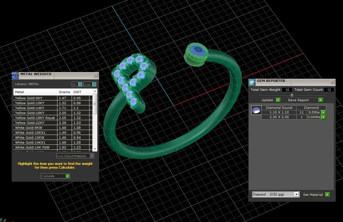 Letter Jewelry Ring 3D print model_11