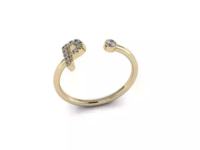 Letter Jewelry Ring 3D print model