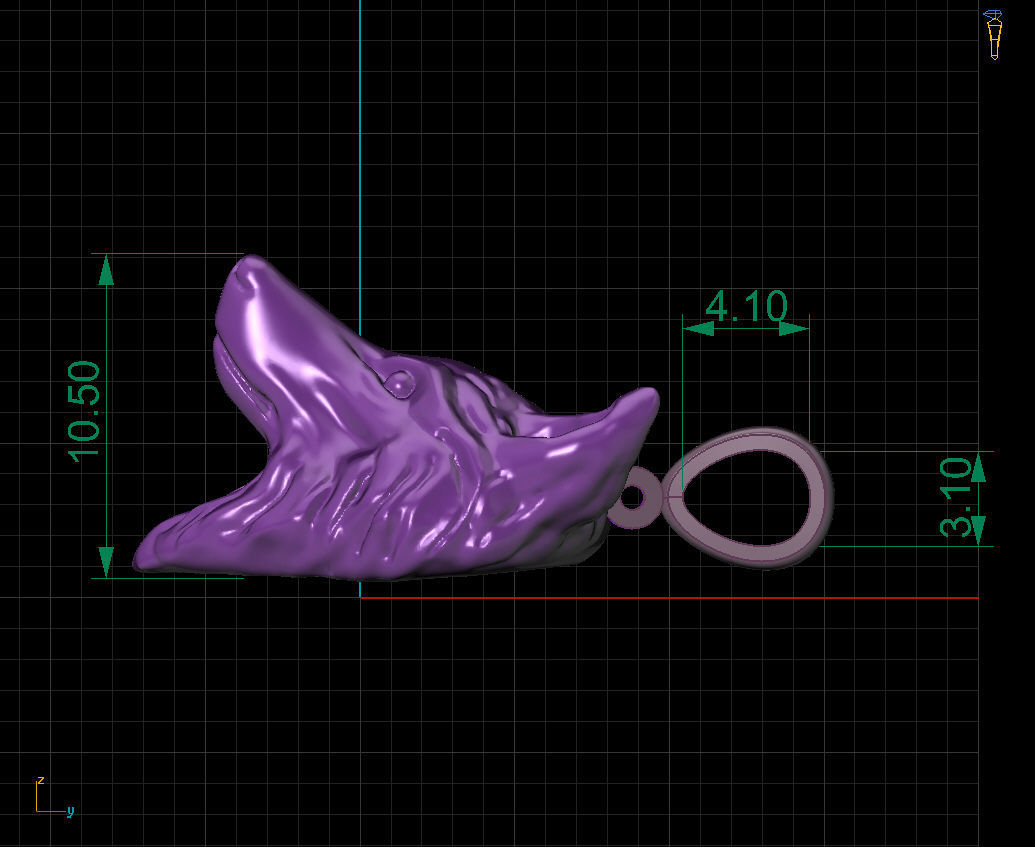 Pendant Wolf 3D print model_2