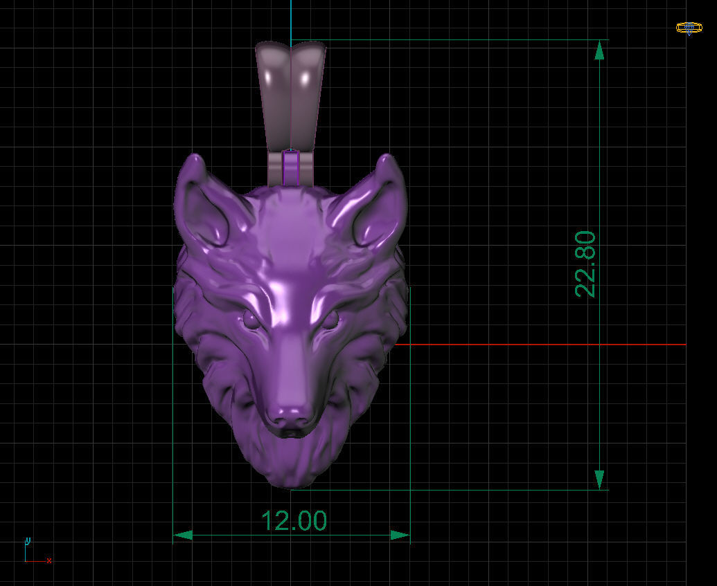 Pendant Wolf 3D print model_1