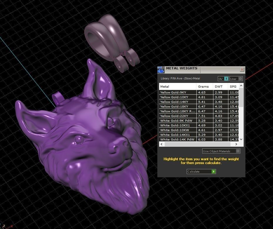 Pendant Wolf 3D print model_4