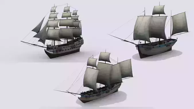 Three sailing ship