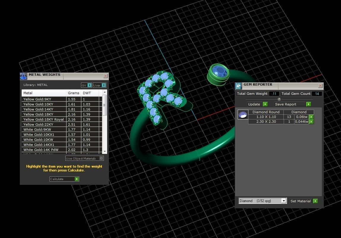 Letter Jewelry Ring 3D print model_5