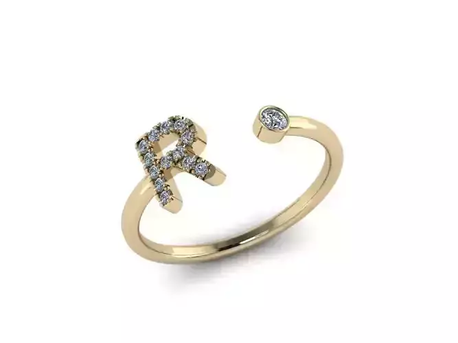 Letter Jewelry Ring 3D print model