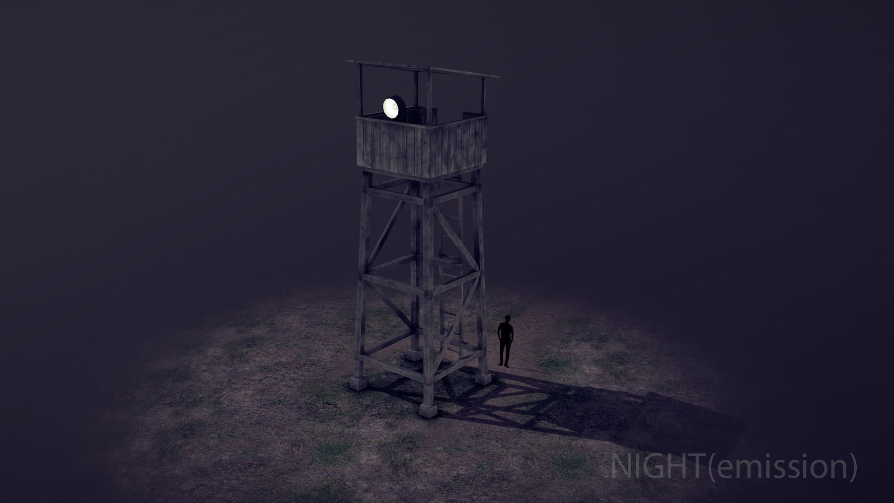 Observation Tower 01 with Damage Low-poly 3D model_15