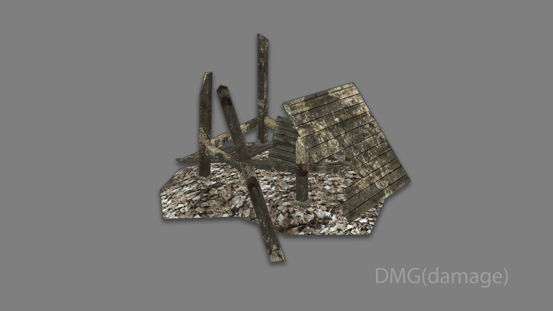 Observation Tower 01 with Damage Low-poly 3D model_11