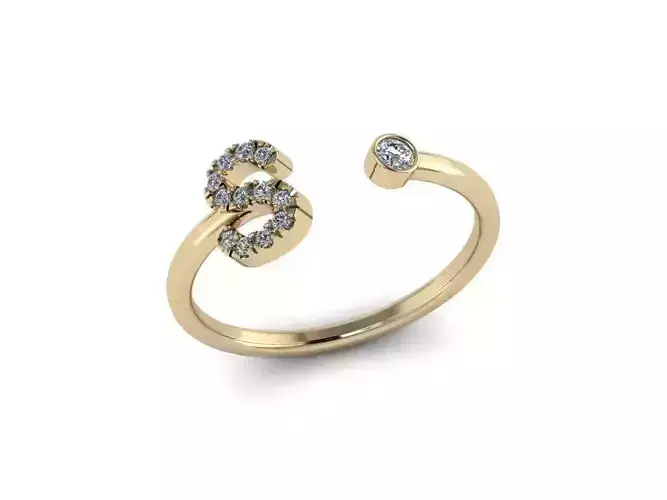 Letter Jewelry Ring 3D print model