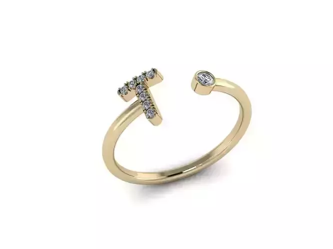 Letter Jewelry Ring 3D print model