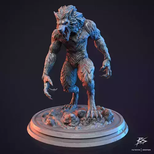 Werewolf statue 3D print model