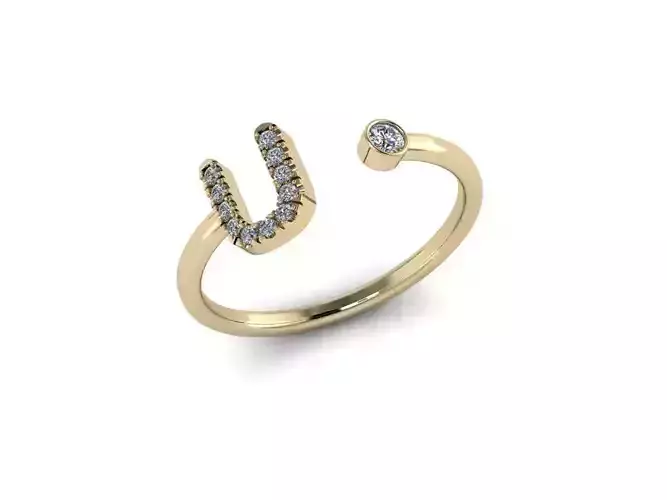 Letter Jewelry Ring 3D print model