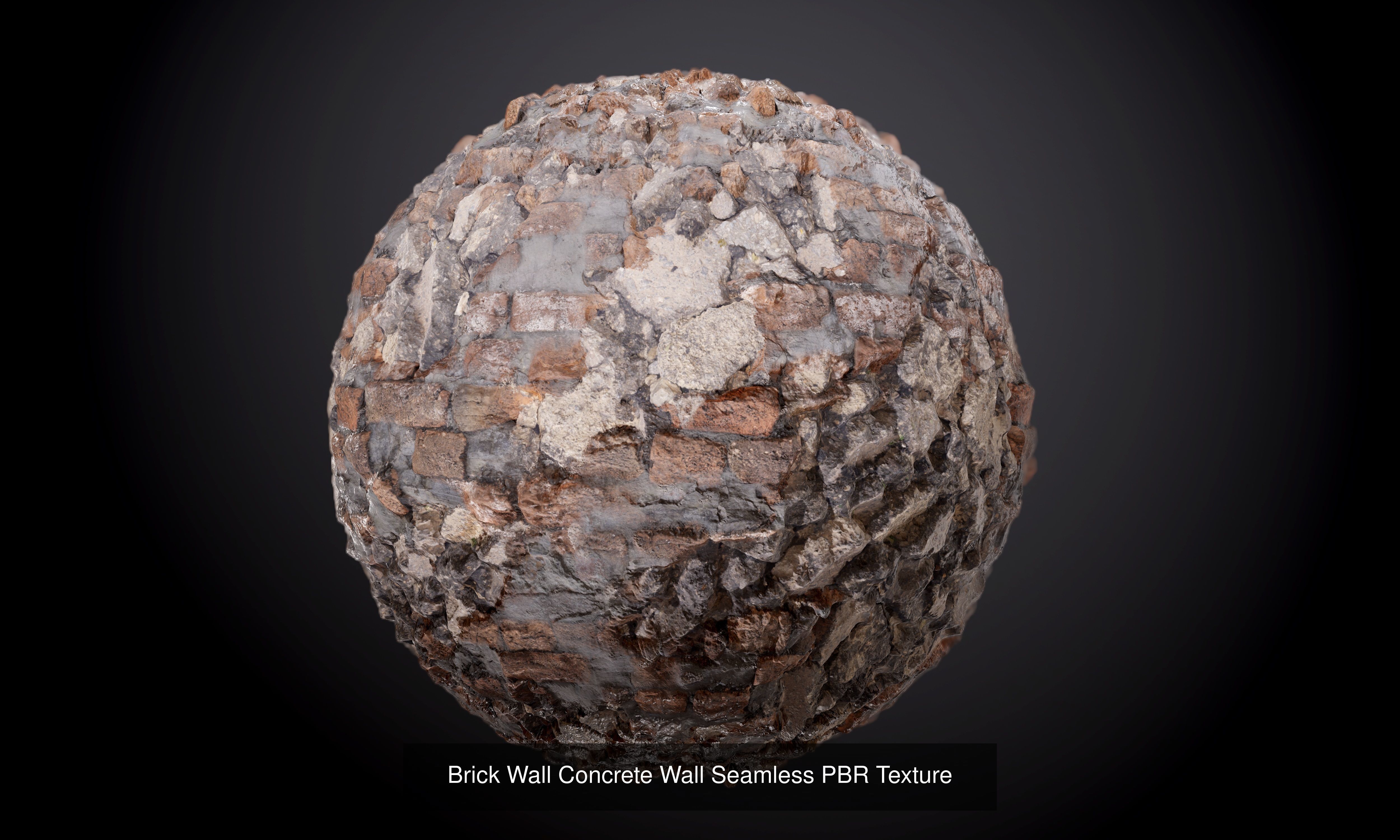 55 Brick Concrete Wall Seamless PBR Texture Collection 01 Texture_50