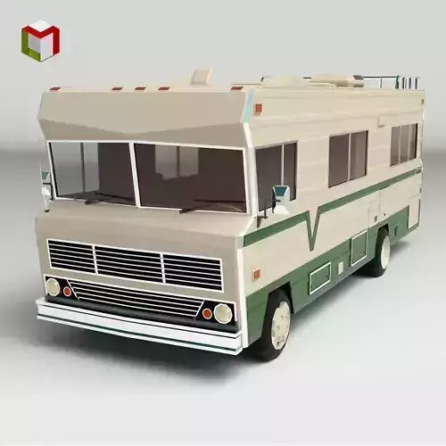 Low Poly Motorhome 03 Low-poly 3D model