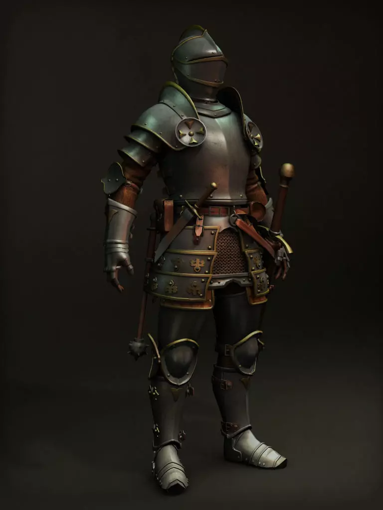 Knight in armor 3D model