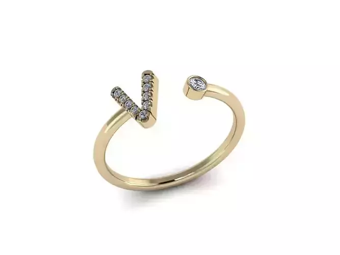Letter Jewelry Ring 3D print model