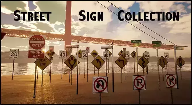 Street Sign Collection - FBX included