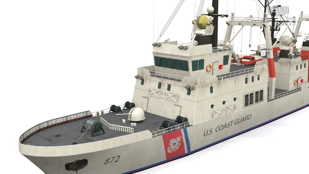Coast Guard Low-poly 3D model_9