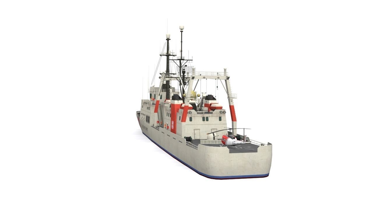 Coast Guard Low-poly 3D model_5