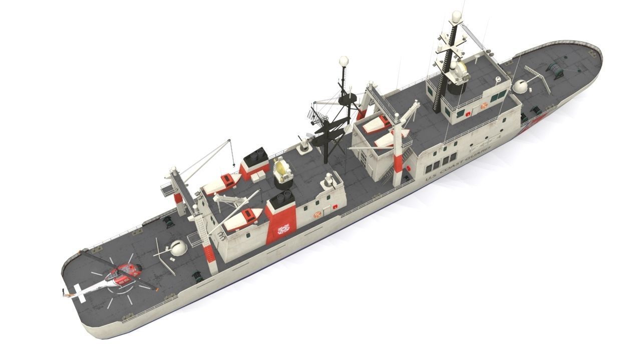 Coast Guard Low-poly 3D model_7