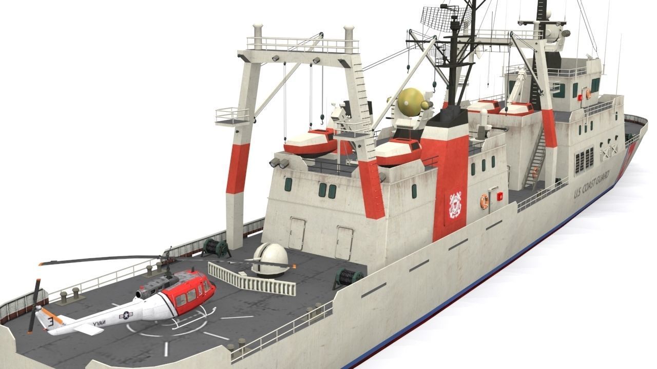 Coast Guard Low-poly 3D model_8
