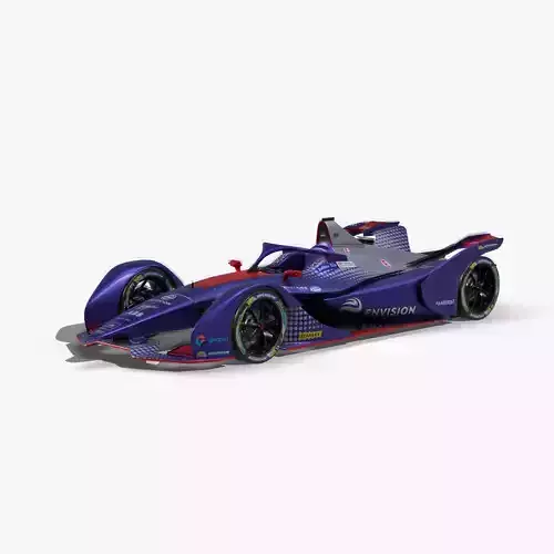 Virgin Formula E 2020 Low-poly 3D model