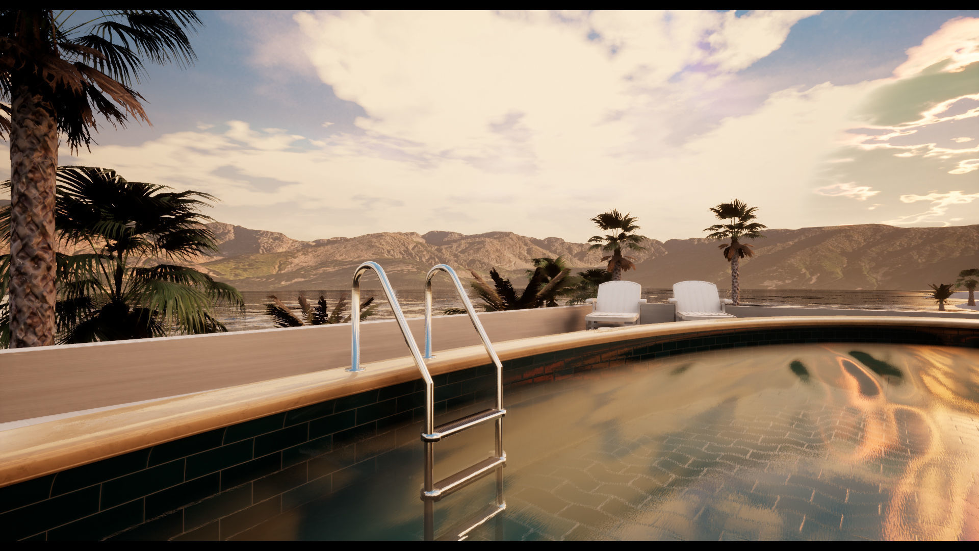 UE4 Luxury Swimming Pools - Accessories - FBX included Low-poly 3D model_4