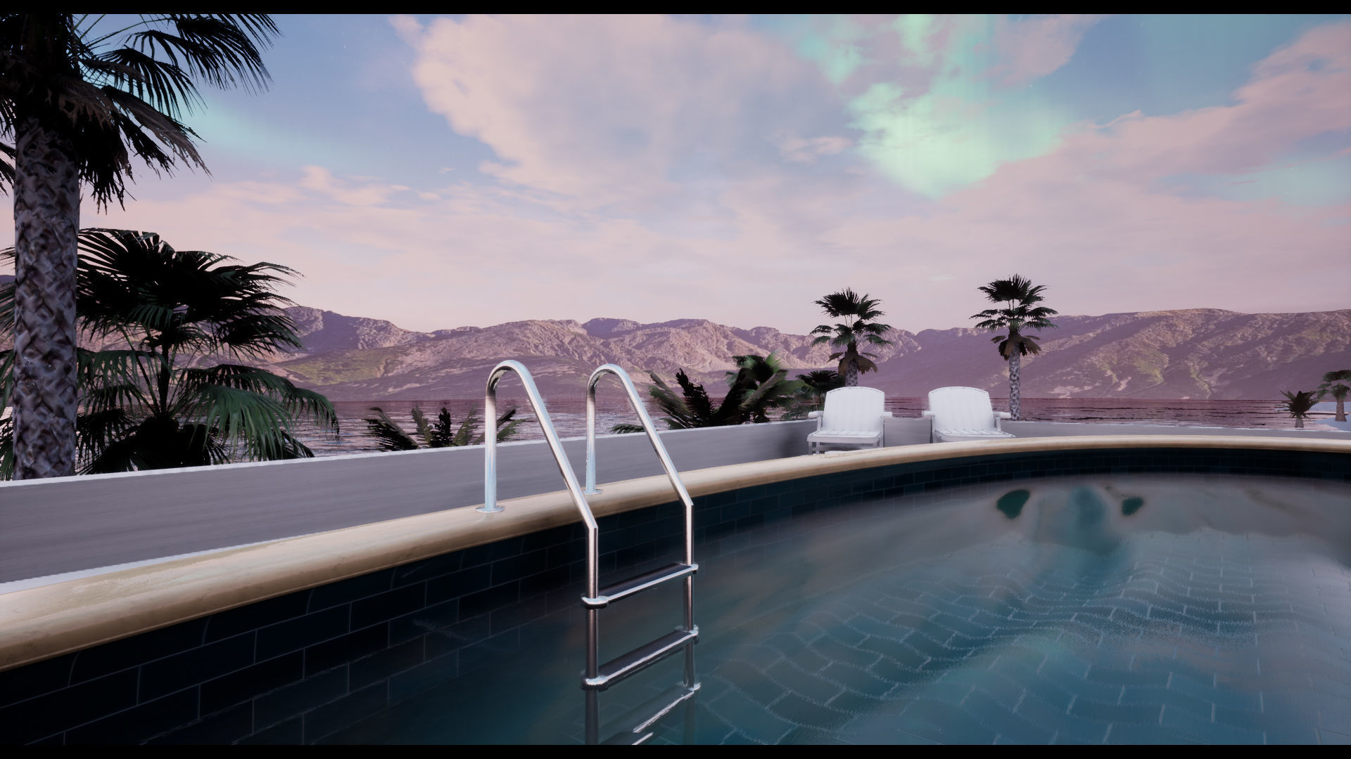 UE4 Luxury Swimming Pools - Accessories - FBX included Low-poly 3D model_5