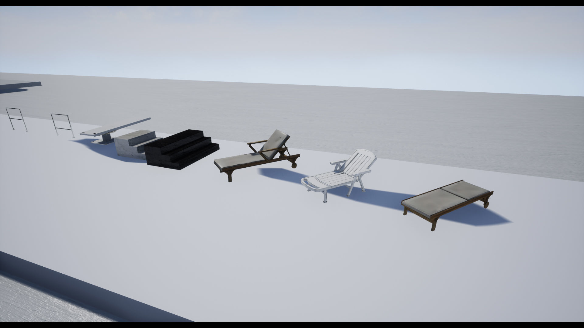 UE4 Luxury Swimming Pools - Accessories - FBX included Low-poly 3D model_10