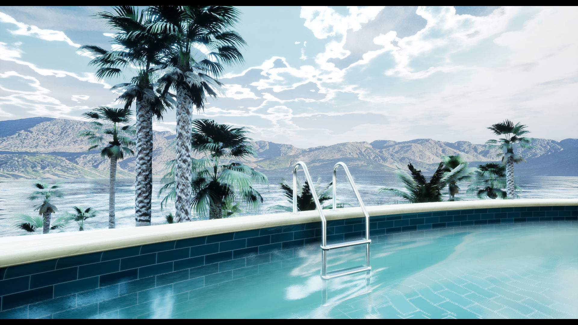 UE4 Luxury Swimming Pools - Accessories - FBX included Low-poly 3D model_3