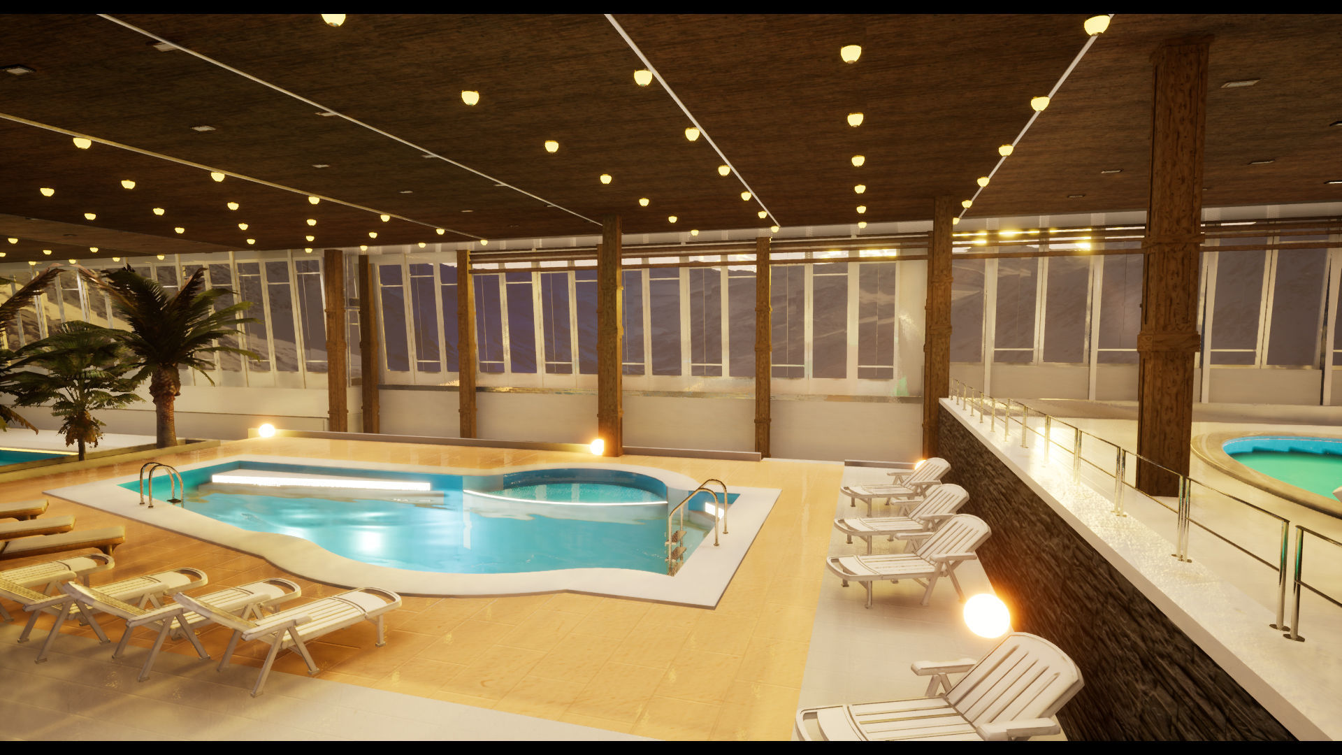 UE4 Luxury Swimming Pools - Accessories - FBX included Low-poly 3D model_8