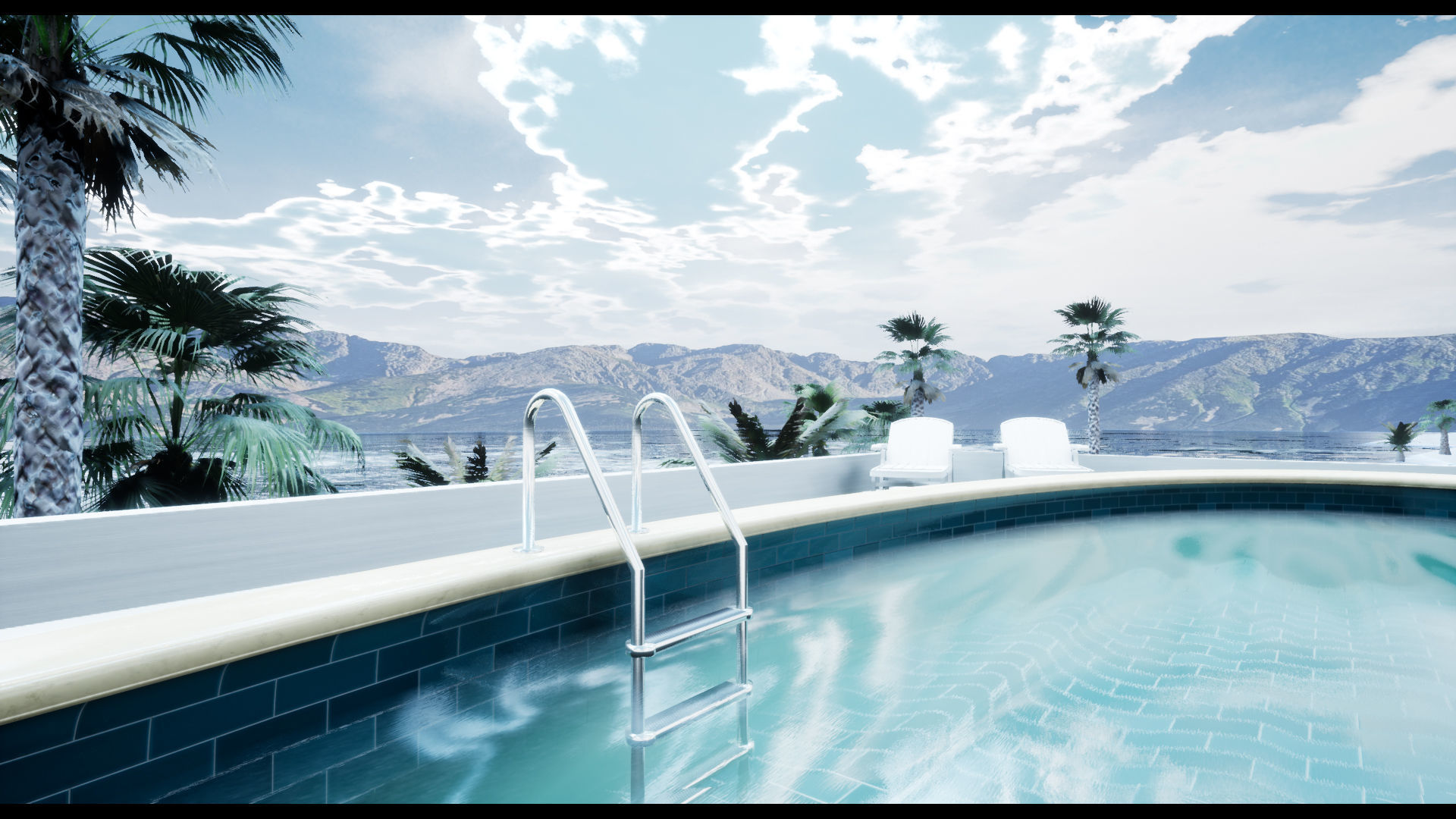 UE4 Luxury Swimming Pools - Accessories - FBX included Low-poly 3D model_15