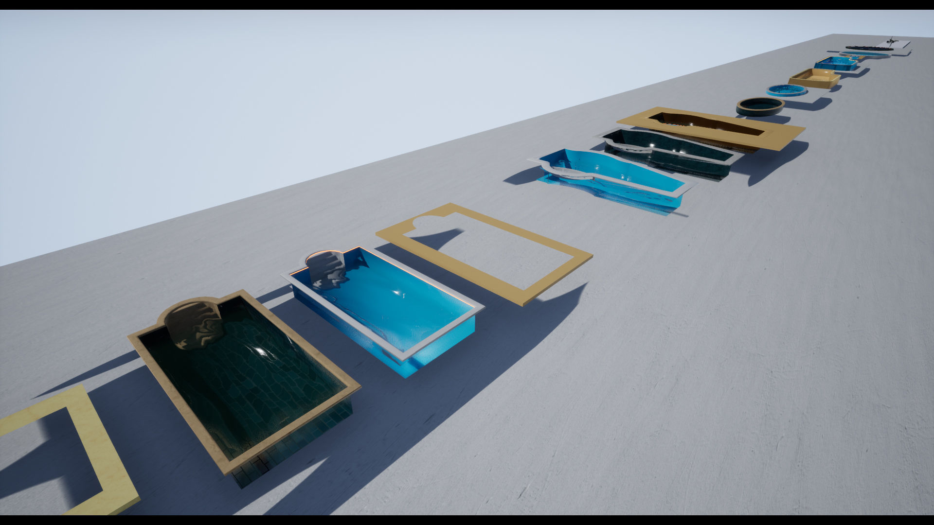 UE4 Luxury Swimming Pools - Accessories - FBX included Low-poly 3D model_13
