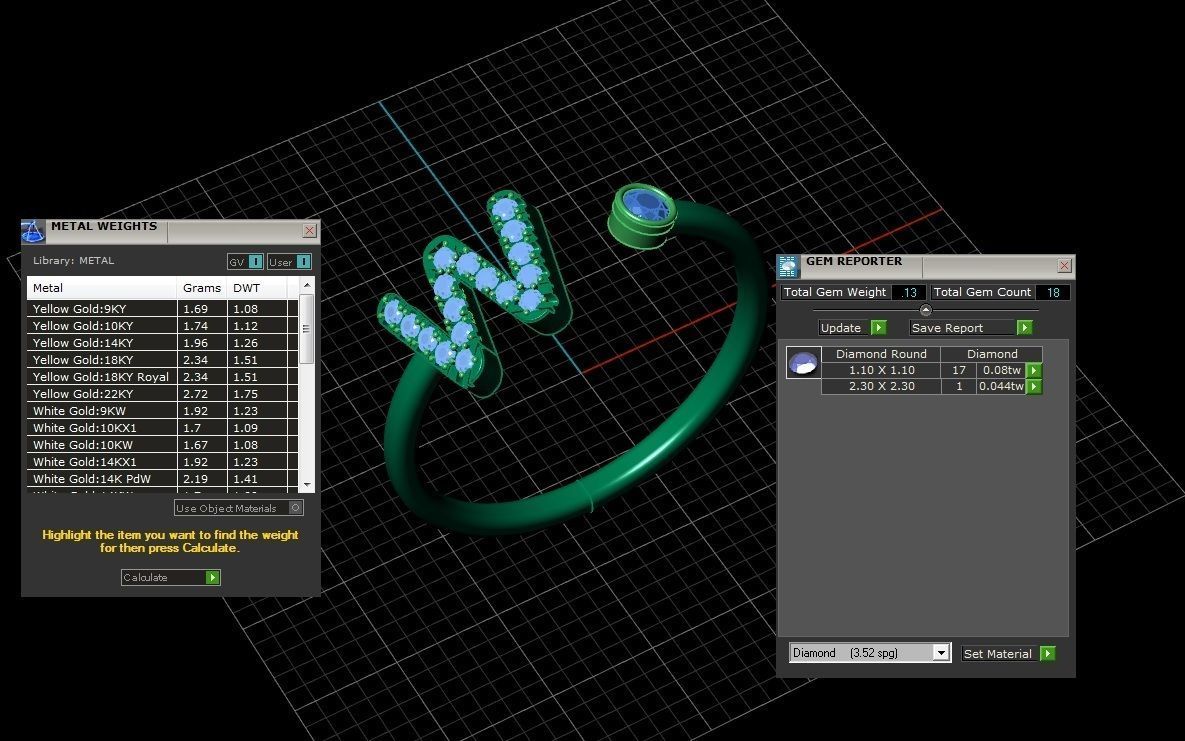 Letter Jewelry Ring 3D print model_9