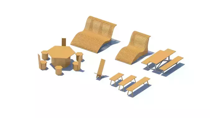 Simple exterior furniture set of seats 