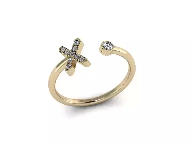 Letter Jewelry Ring 3D print model
