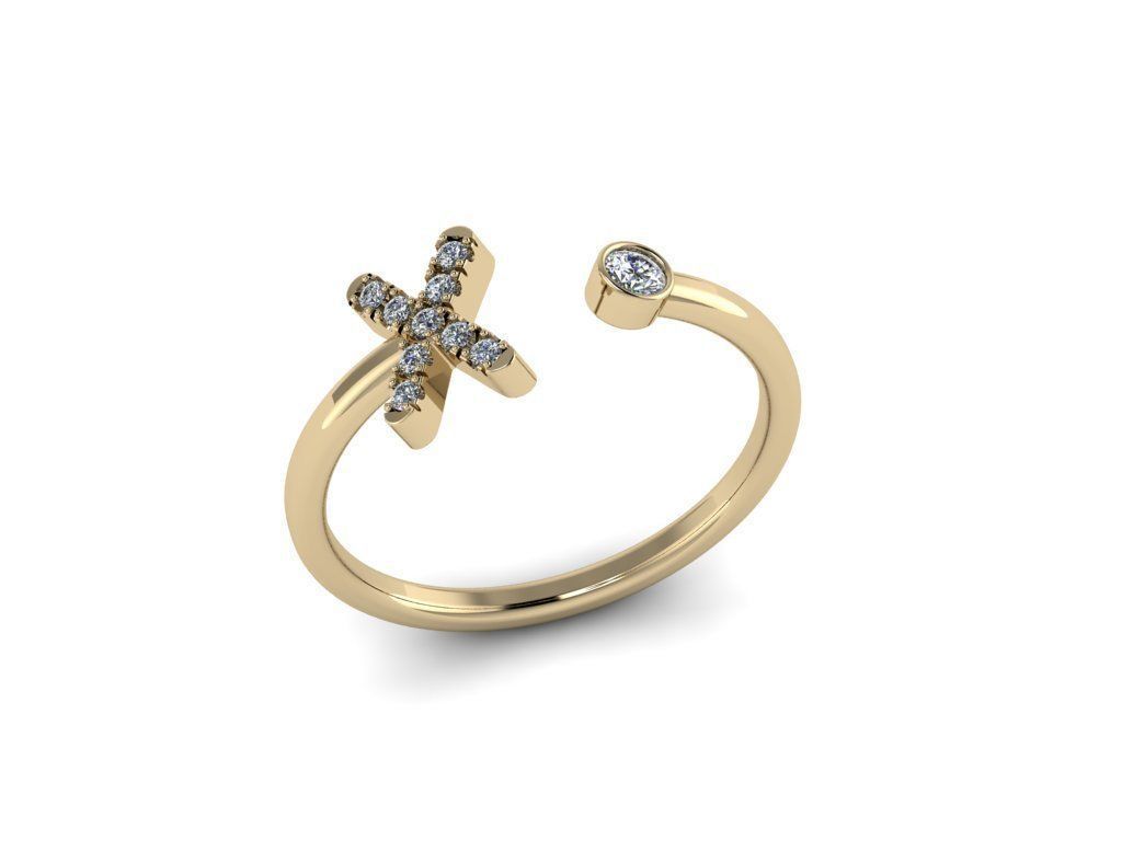 Letter Jewelry Ring 3D print model_2