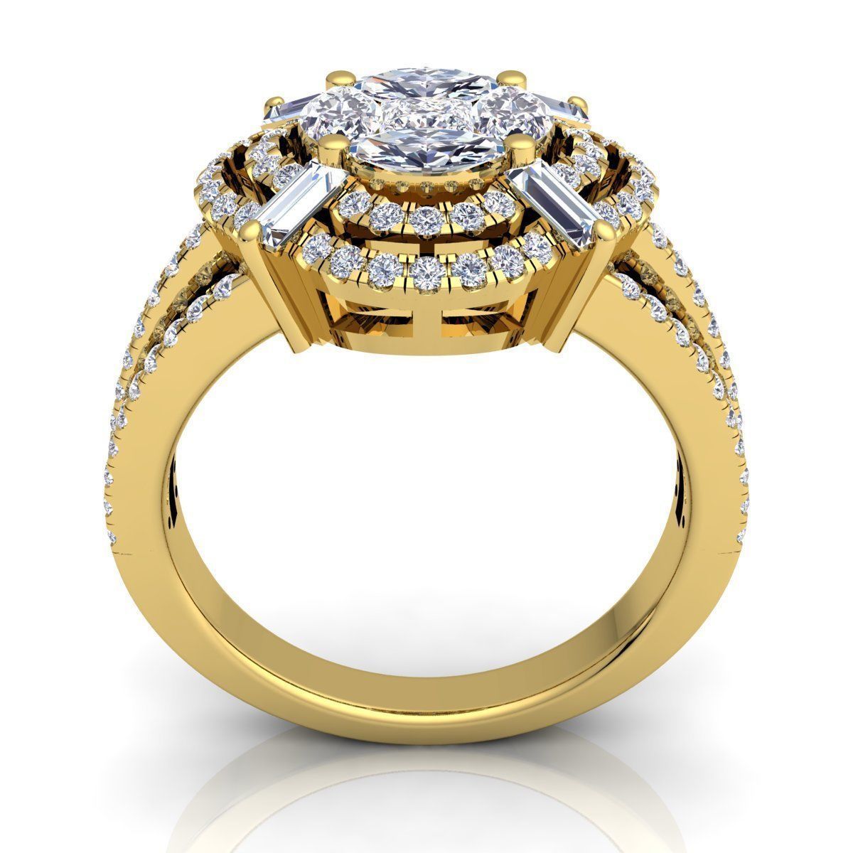 Fancy Royal Woman Ring 3D print model_3