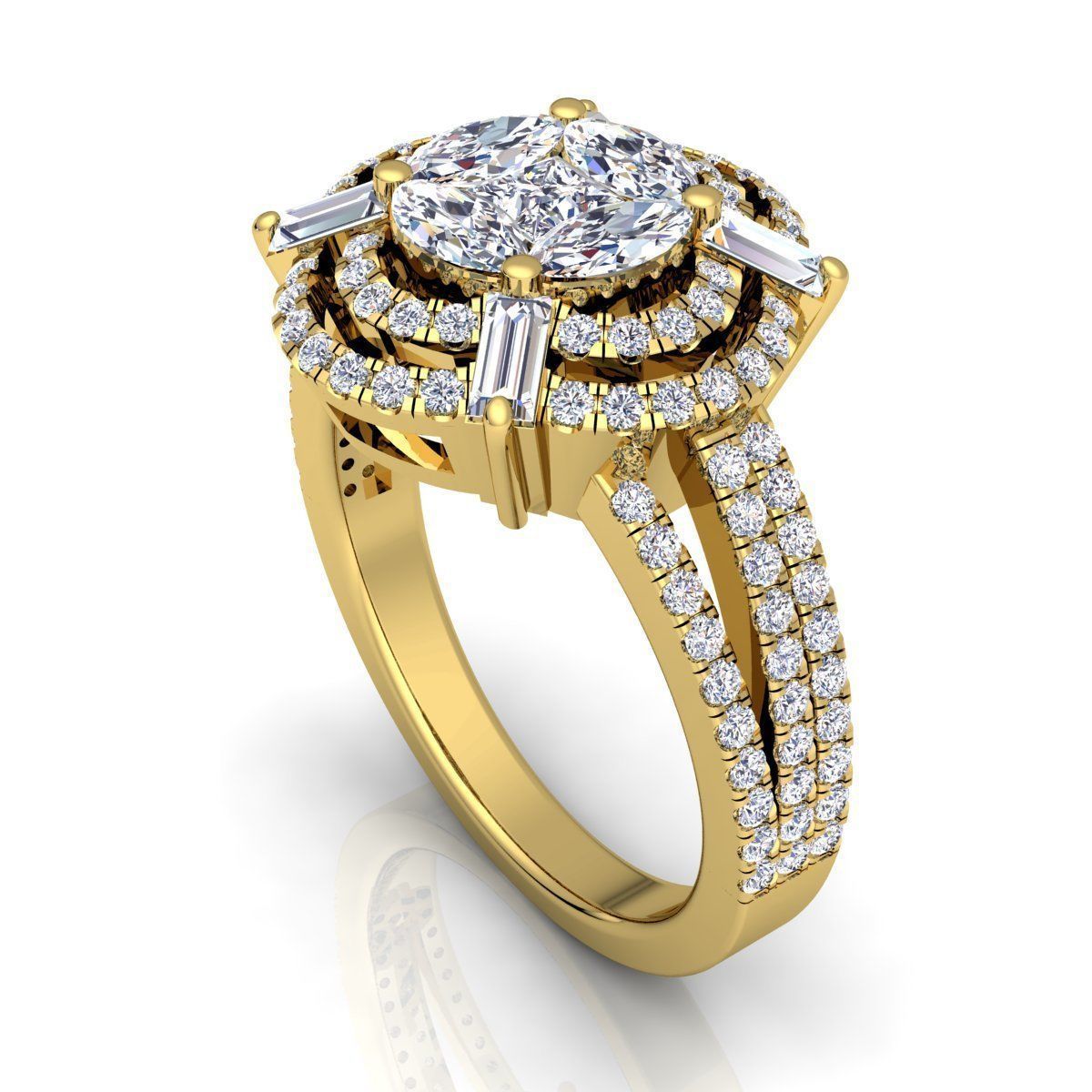 Fancy Royal Woman Ring 3D print model_6