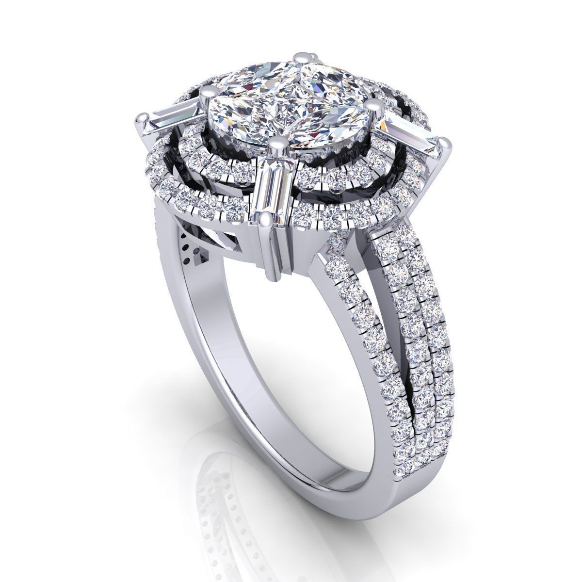 Fancy Royal Woman Ring 3D print model_8