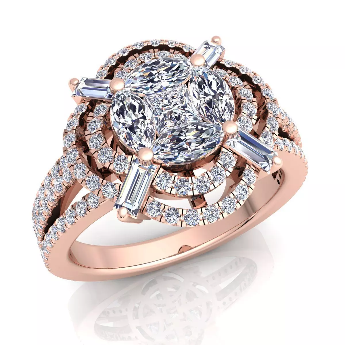 Fancy Royal Woman Ring 3D print model_0