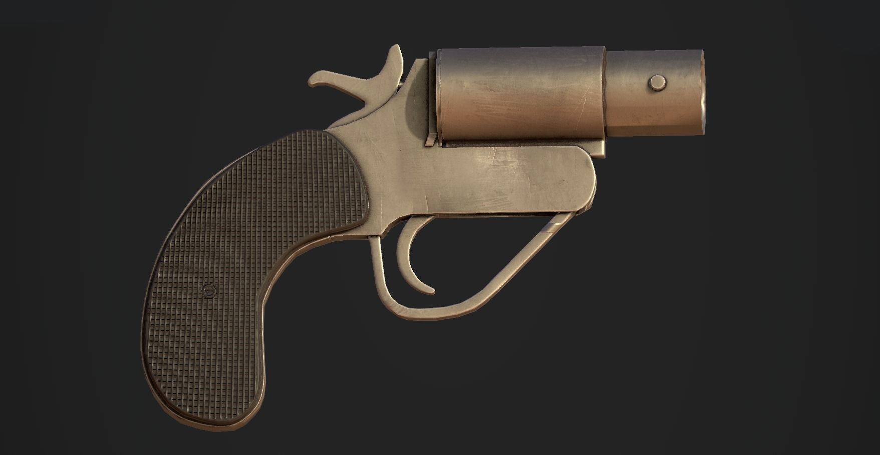 Flaregun revolver Low-poly 3D model_1
