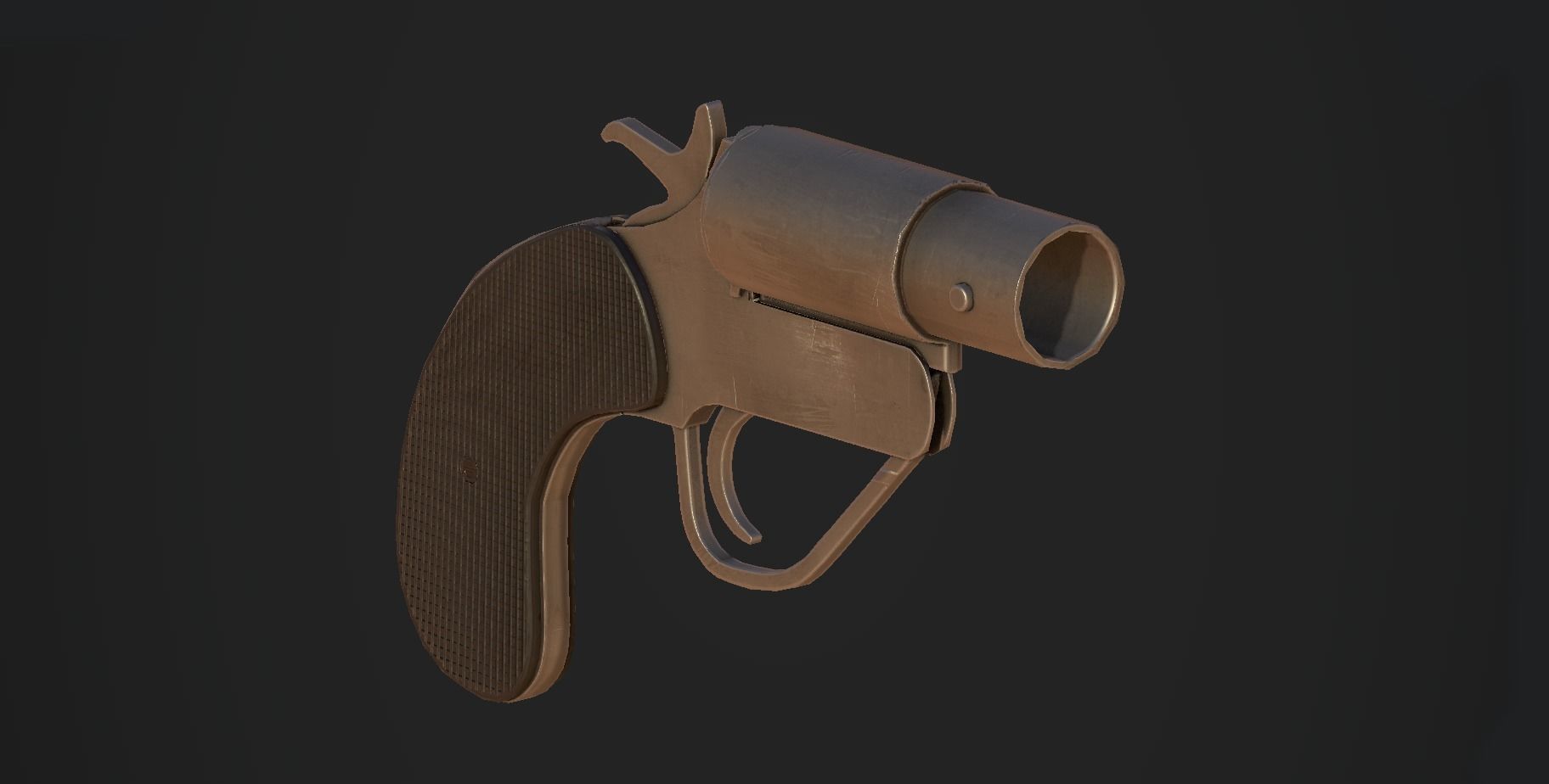 Flaregun revolver Low-poly 3D model_4