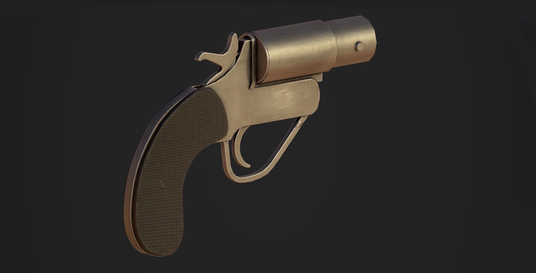Flaregun revolver Low-poly 3D model_5