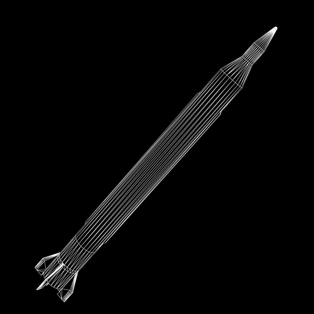 Iran Shahab 3M Missile Low-poly 3D model_2