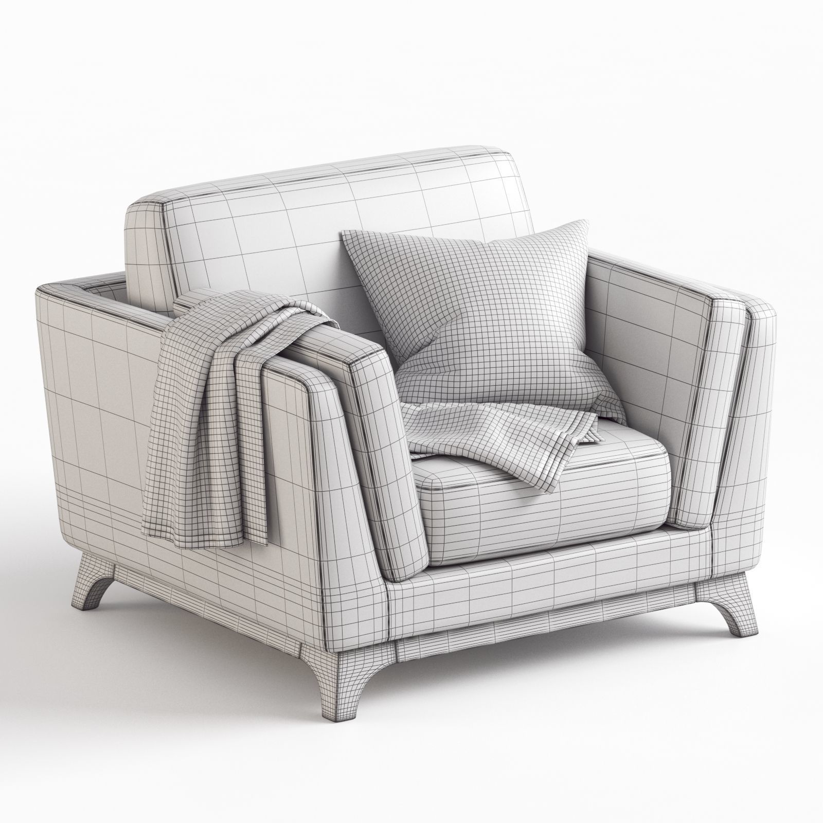 ARTICLE Ceni Pyrite Gray Armchair 3D model_2