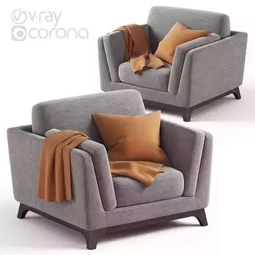 ARTICLE Ceni Pyrite Gray Armchair 3D model