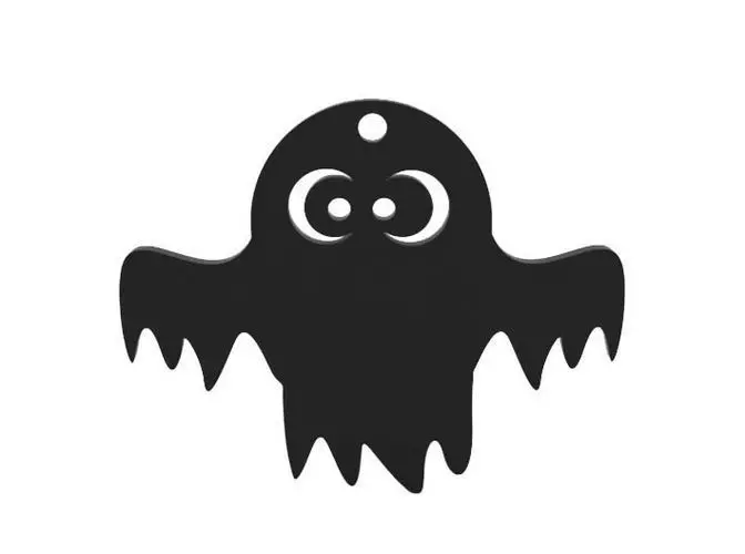 Earring ghost keyring 3D print model_0